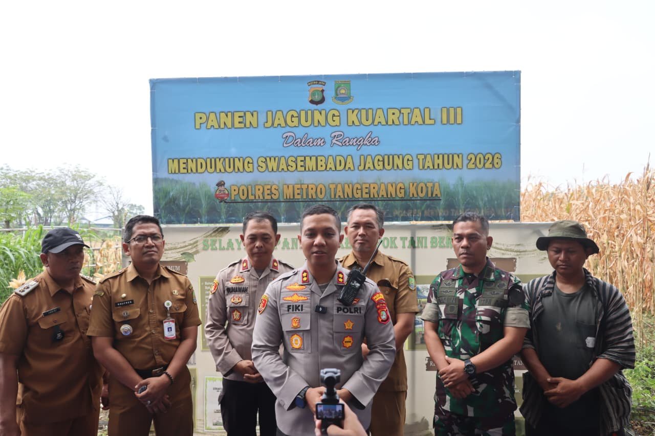 Polres Metro Tangerang Kota Panen Jagung di Batuceper, Dukung Swasembada Pangan